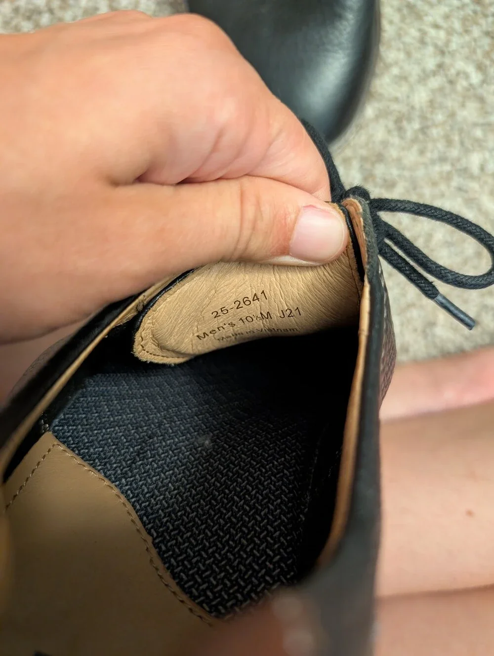 Johnston & Murphy Black Lambskin Leather Lace-Up Men’s Oxford Shoe Sz 10.5